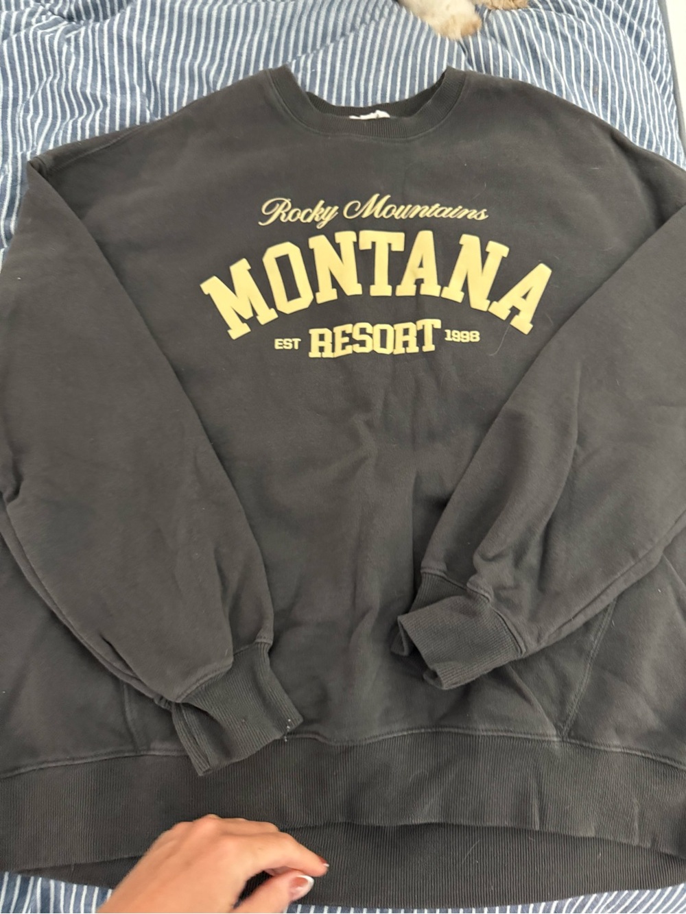 Garage Black Crewneck Sweatshirt with Yellow Montana Resort Logo